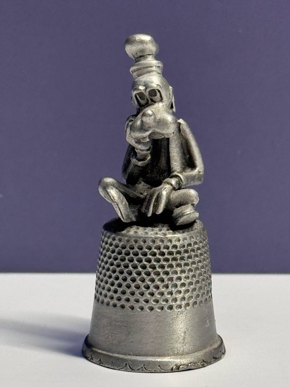 Vintage Walt Disney Treasures Goofy Pewter Souvenir Thimble